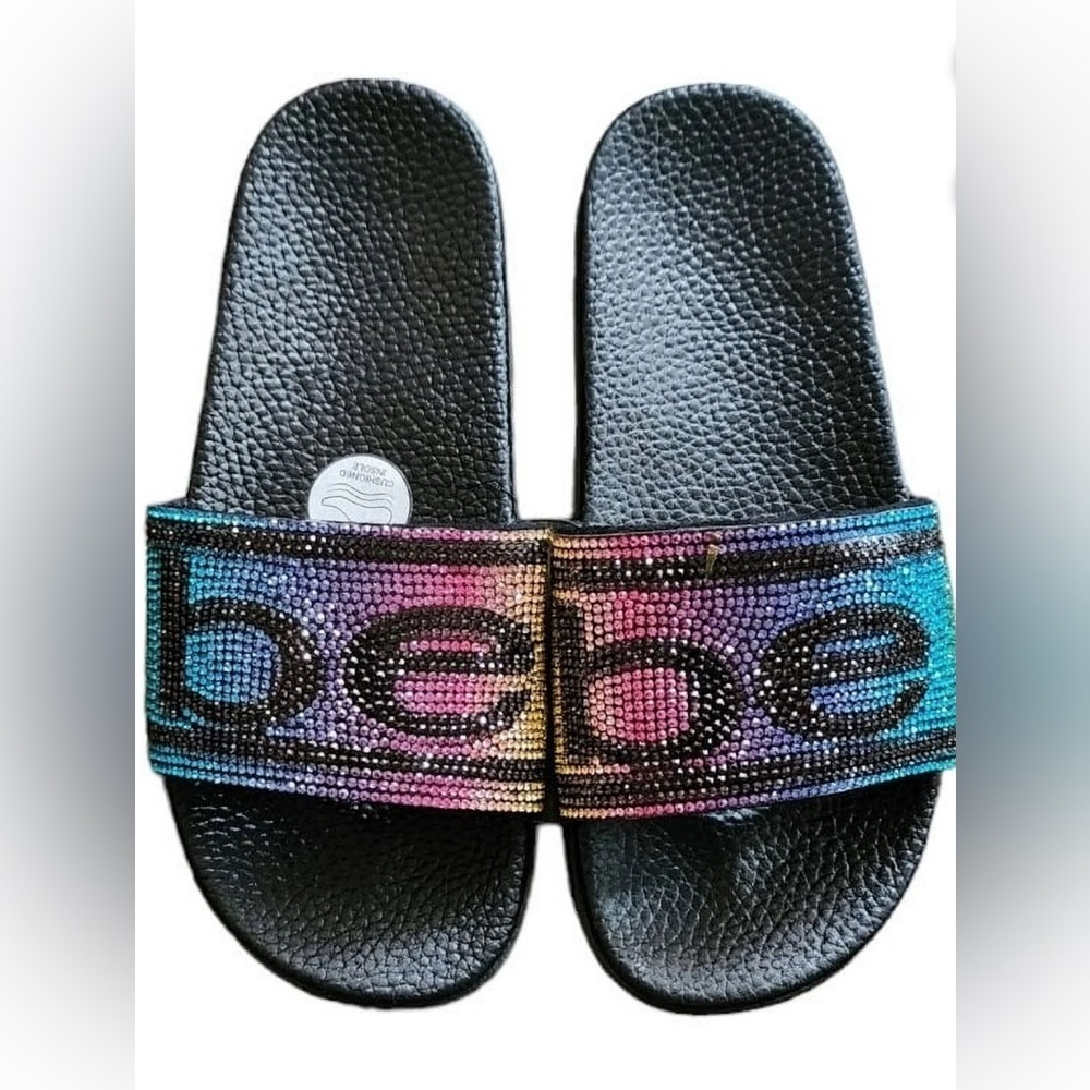 Bebe Girls Rhinestone Slides